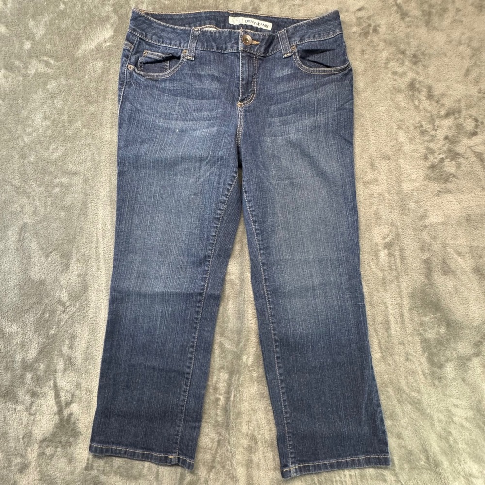DKNY‎ Jeans Soho Cropped Denim Dark Wash Jeans Comfort Fit Women's Size 14 - Picture 2 of 10